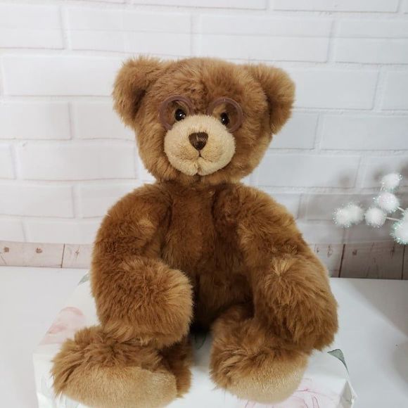 Gund Teddy Brown Bear with Eyeglasses Booker Plush 16" Stuffed Animal Glasses - Picture 1 of 10